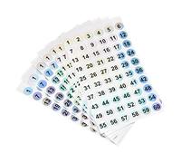 sourcing map Numéro Autocollants, 1-60 Rond Numéro Étiquettes Réfléchissant Autocollant pour Numérotation Triage, 20 Feuilles