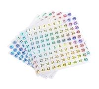 sourcing map Numéro Autocollants, Numéro 1 à 50 Rond Numéro Étiquettes Réfléchissant Autocollant pour Numérotation Triage, 10 Feuilles