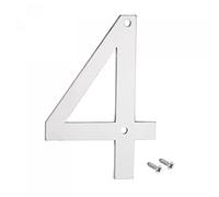 sourcing map Numéro de Maison 4 pouces 304 Inox Acier Polissage pour Porte Boîte aux Lettres Numéro 4