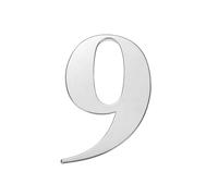 sourcing map Numéros de maison de 5,1 cm, en acier inoxydable 304, autocollants pour porte de boîte aux lettres, panneau d'adresse extérieur pour bureau, hôtel, appartement, jardin (argent 9)