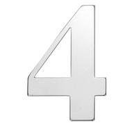 sourcing map Numéros de maison de 7,6 cm, en acier inoxydable 304, autocollants pour porte de boîte aux lettres, panneau d'adresse extérieur pour bureau, hôtel, appartement, jardin (argenté 4)