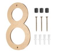 sourcing map Numéros de maison modernes pour l'extérieur, 25,4 cm, grands numéros d'adresse flottants en métal avec kit de clous pour appartement, bureau, hôtel, chambre (doré, numéro 8)