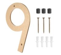 sourcing map Numéros de maison modernes pour l'extérieur, 25,4 cm, grands numéros d'adresse flottants en métal avec kit de clous pour appartement, bureau, hôtel, chambre (doré, numéro 9)