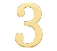 sourcing map Numéros de maison pour l'extérieur, 7,1 cm en laiton massif, numéros de boîte aux lettres autocollants, numéros d'adresse en métal pour porte, appartement, bureau, finition brossée