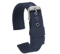 sourcing map Nylon Bracelet de Montre bleu 16mm Largeur Doux Confortable avec Argent Boucle, Universel Remplacement Toile Bracelet 56