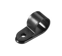 sourcing map Nylon R-type Serre Câble Agrafe Organisateur Cordon Clips pour Fil Management Attache Grillage Rigide Fixation 9.5mm 15.8mm 50Pcs Noir