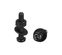 sourcing map Nylon Vis écrou Rondelle Assortiment Kit, M4x20mm Rond Tête Machine Vis Boulon Clous Plat Rondelles Noir 20 Set