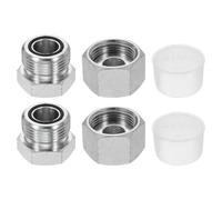 sourcing map ORFS Kit d'assortiment de bouchons hydrauliques et bouchons | Lot de 2 joints toriques pour tuyaux hydrauliques en acier au carbone avec placage en zinc, compatibles avec raccords et