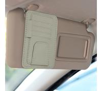 sourcing map Organiseur de pare-soleil de voiture 15,3 x 12,1 cm en cuir multi-poches pour voiture, camion, VUS, pochette de rangement intérieure pour permis de conduire, cartes de crédit, factures
