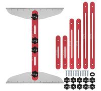 sourcing map Outil de mesure d'escalier - 22,4 cm - Longueur réglable - Appareil pour marches d'escalier - Convient pour les escaliers, les tubes montants et les cloisons de séparation - Rouge