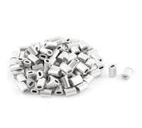 sourcing map ovale en aluminium manches Pinces pour fil 0,5 mm corde Swage Clip 100 pcs