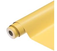 sourcing map Papier peint autocollant en PVC - Papier peint autocollant et amovible en vinyle givré pour cuisine, chambre à coucher, armoire, meubles - 55 x 500 cm - Jaune citron
