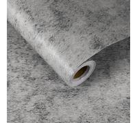 sourcing map Papier peint en béton 40 x 1 000,8 cm, papier contact ciment industriel en vinyle teinté mat texturé à pois pour comptoir de cuisine, armoire, salle de bain, gris moyen