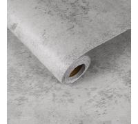 sourcing map Papier peint en béton de 40 x 1 000,8 cm, papier contact ciment industriel en vinyle teinté mat craquelé texturé pour comptoir de cuisine, armoire, salle de bain, gris et blanc