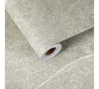 sourcing map Papier peint en béton de 80 x 500,4 cm, papier contact ciment industriel en vinyle teinté mat à rayures pour comptoir de cuisine, armoire, salle de bain, gris et blanc