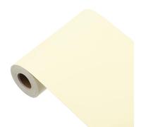 sourcing map Papier peint jaune crème à décoller et à coller, papier peint autocollant en vinyle de couleur unie pour revêtement mural, 998,2 x 15 cm, jaune crème