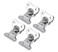sourcing map Papillon Torsion Loquet, 4pcs 1.9" x 1.5" Fer Ressort Chargé Bascule Pince Moraillon pour Étui Boîte Poitrine Fermeture, Argent