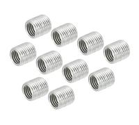 sourcing map Paquet 10 Filetage Réduction Écrous Insert M10 Mâle à M8 | Femelle Adaptateurs, 10mm Long Tuyau Raccord Transformation Manche Réducteur