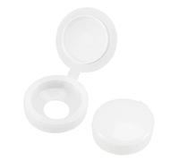 sourcing map Paquet 10 Plastique Charnière Vis Couvercle 5mm Rondelle Blanc