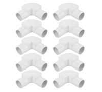 sourcing map Paquet de 10 Raccords Coudés de Coupleur de Conduit en PVC | Inspection de 20mm pour Conduit Électrique de Tuyau avec Couvercle D'Accès