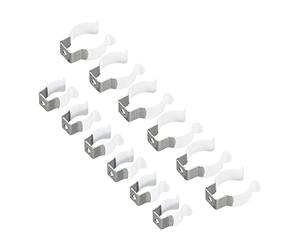 sourcing map Paquet de 12 T5 T8 U Clips Support Console Blanc | pour LED Lumière Ampoule Montage Console Support Inox Acier Fluorescent Tube Support Tuyau Pinces