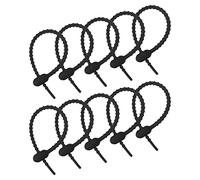 sourcing map Paquet de 12 Zip Cravates réutilisables 6 Pouces Noir | Silicone Sac Clips, Tout usage Câble Cravates, Ménage Attaches Torsadées, Réutilisable Attaches Torsadées