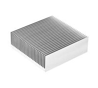 Sourcing map Parallel Line Radiateur à encoche pour LED et Power Argent 80 x 80 x 27 mm