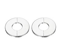 sourcing map Paroi Fendu Bride, 201 Inox Acier Rond Rosace Plaque pour 27mm Diamètre Tuyau 2Pcs