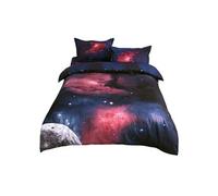 sourcing map- Parure de Lit en 50% Coton 50% Polyester Lune Nuit, Violet Fuchsia 150x210cm