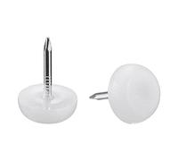 sourcing map Patin Glisseur Clouer Pied Chaise Table Protection Tampon Vis 12mm Dia Plastique 60Pcs