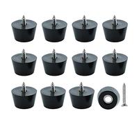 sourcing map Patin Pied Chaise Meuble Caoutchouc Tampon Pare-choc Embout | Jambe Protection avec Métal Rondelle Vis, 12pcs, D24x19xH15mm