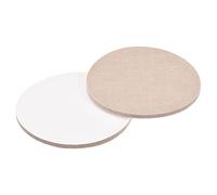 sourcing map Patins de Chaise Feutre Tampon Meuble, 100mm Diamètre Auto-adhésif Antidérapant Anti-Rayures Rond Armoire Placard Pieds Plancher Protecteur Beige 4 pcs