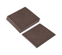 sourcing map Patins de Chaise Feutre Tampon Meuble 100mm x 100mm Auto-adhésif Carré Sol Protecteurs pour Meubles Jambes Bois Dur Plancher Marron 4Pcs