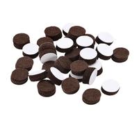 sourcing map Patins de Chaise Feutre Tampon Meuble Autoadhésif 12mm Diamètre 5mm Épais Plancher Protecteurs Marron 48Pcs