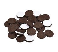 sourcing map Patins de Chaise Feutre Tampon Meuble Autoadhésif 25mm Diamètre 5mm Épais Plancher Protecteurs Marron 48Pcs