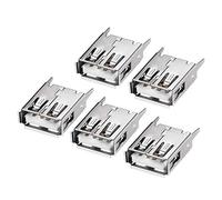 sourcing map PCB USB Connecteur Type-A Femelle Jack 4 Broche Vertical Droit Insert 5Pcs