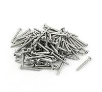 sourcing map Pcs 100 M2 x 15mm Acier Inoxydable Tête Ronde Cruciforme Vis Autotaraudeuses