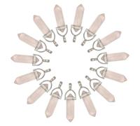 sourcing map Pendentif hexagonal en cristal - Point de quartz - Pierre naturelle - Collier de perles de quartz pour femme - Fabrication de bijoux à faire soi-même, 4 x 1 cm, Pas de gemme