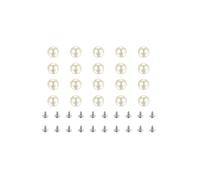 sourcing map Perle Rivet Goujons Trousse, 8mm Perle Rivets sans Trou Faux Perles Rivets Boutons pour Bricolage Vase Remplisseurs Mariage Fête Maison, Lait Blanc 50 Ensemble