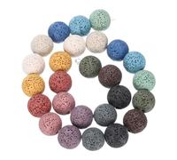 sourcing map Perles de roche volcanique de 16 mm en pierre volcanique pour diffuseur d'huiles essentielles - Perles rondes en vrac pour bijoux et bracelets (1 brin, 26 pièces)