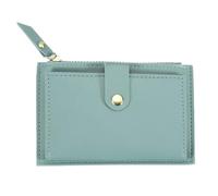 sourcing map Petit porte-cartes de crédit avec fermeture éclair en coton, bleu clair