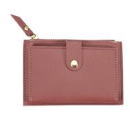 sourcing map Petit porte-cartes de crédit avec fermeture éclair en coton, rose foncé