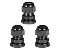 sourcing map PG11 Presse-étoupe Câble Glande Imperméable Plastique Joint Réglable Contre-écrou Noir pour 5mm-10mm Diamètre Câble Fil 3Pcs
