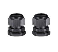 sourcing map PG21 Presse-étoupe Câble Glande Imperméable Plastique Joint Réglable Contre-écrou Noir pour 12mm-18mm Diamètre Câble Fil 2Pcs