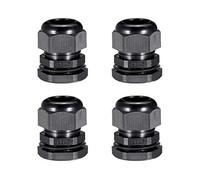 sourcing map PG25 Presse-étoupe Câble Glande Imperméable Plastique Joint Réglable Contre-écrou Noir pour 16mm-21mm Diamètre Câble Fil 4Pcs