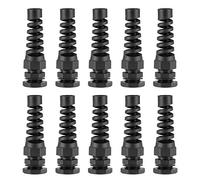 sourcing map PG9 Presse-étoupe 4mm-8mm Fil Trou Imperméable Nylon Joint Réglable Contre-écrou avec Décharge de Traction Noir 10Pcs