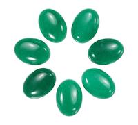 sourcing map Pierre Ovale Plat Ovale Agate Perles 14mm x 10mm Plat Retour Cristal Pierre Perles pour Bijoux Création DIY Photo Cadre Maison Décoration (Lot de 7, Vert Jade)