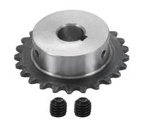 sourcing map Pignon à chaîne #25 - Alésage : 12 mm - Diamètre extérieur : 53,5 mm - 25 dents - Acier au carbone C45 ANSI #25 - Trou rond sans surface - Finition avec rainure de clavette de 4 x 1,8 mm