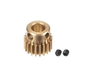 sourcing map Pignon Engrenage Ensemble, Laiton Moteur Crémaillère Droite Éperon Engrenage avec Pas, 0,5 Mod 20T 5mm Alésage 11mm Externe Diamètre, M3 Ensemble Vis Inclus