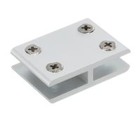 sourcing map Pince en Verre à 180 Degrés, pour Support de Tablette en Verre Double Face Réglable de 5 à 8 mm d'Épaisseur, Pince en Alliage d'Aluminium, Ton Argenté